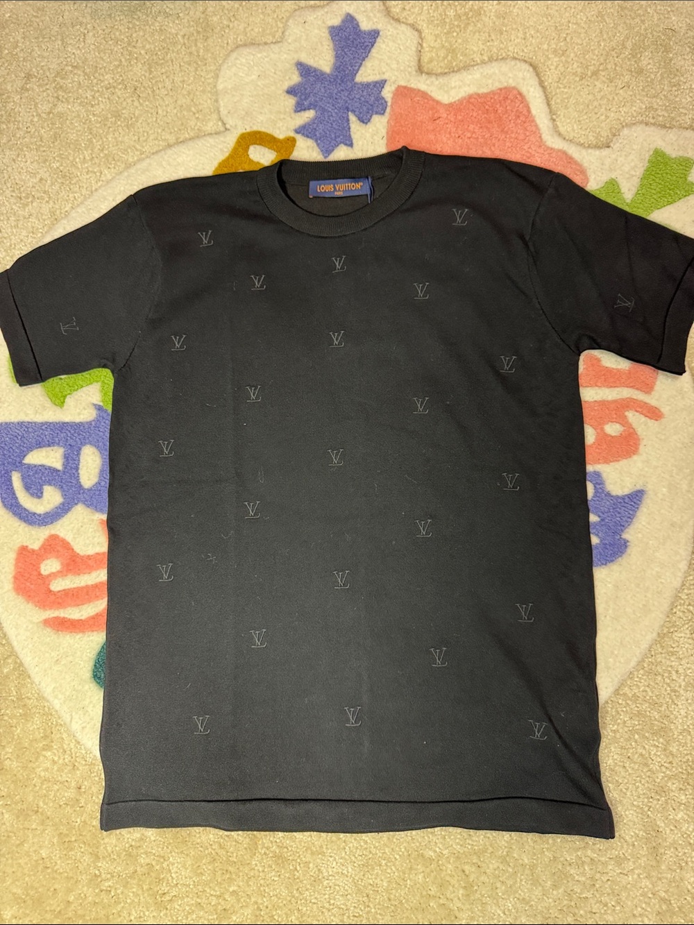 Louis Vuitton Black Subtle Monogram Short Sleeve Tee
